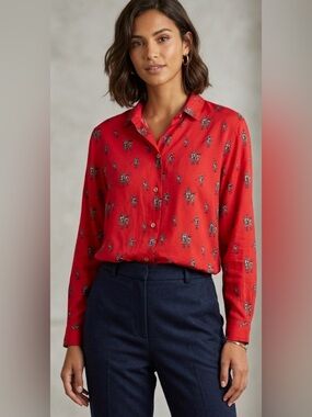 Vintage David Brooks Red Polo Blouse